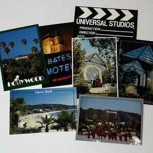 Vintage California Postcard Lot  Hollywood, Universal Studios, Laguna Beach 1988